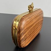 Colestore Bottega Veneta Knot Shou Sugi Ban Wood Clutch Bag 20x12x5.5cm - 5