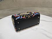 Colestore Dior Lady Dior Black Leather Air Embroidered and Beaded Medium 24 x 20 x 11cm - 6