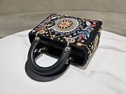 Colestore Dior Lady Dior Black Leather Air Embroidered and Beaded Medium 24 x 20 x 11cm - 5