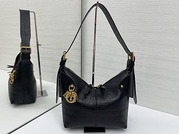 Colestore Dior Small Voyage Bag Black Flat Macrocannage Crinkled Calfskin 22x15x9.5cm