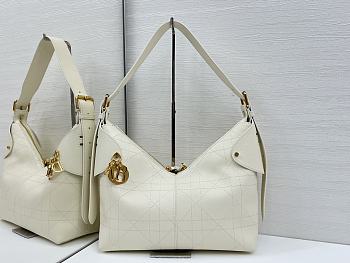 Colestore Dior Medium Voyage Bag White Flat Macrocannage Grained Calfskin 28x18x12cm