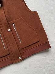 Colestore Hermes Sleeveless Short Bomber Jacket Marron/Chêne - 4