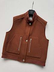 Colestore Hermes Sleeveless Short Bomber Jacket Marron/Chêne - 5