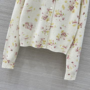 Colestore Prada Begonia Pink Floral Print Wool Cardigan - 6