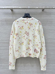 Colestore Prada Begonia Pink Floral Print Wool Cardigan - 2