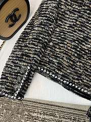 Colestore Chanel Tweed Jacket Black & Beige Metallic Knit with CC Buttons and Contrast Trim - 3