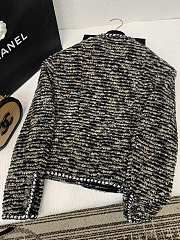 Colestore Chanel Tweed Jacket Black & Beige Metallic Knit with CC Buttons and Contrast Trim - 6