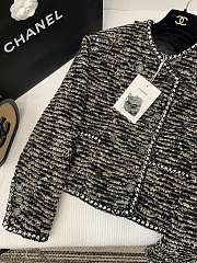 Colestore Chanel Tweed Jacket Black & Beige Metallic Knit with CC Buttons and Contrast Trim - 5