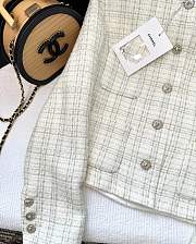 Colestore Chanel Tweed Jacket Ivory Check Pattern with CC Buttons - 6