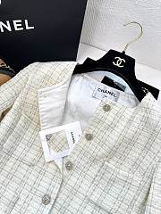 Colestore Chanel Tweed Jacket Ivory Check Pattern with CC Buttons - 2