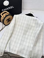 Colestore Chanel Tweed Jacket Ivory Check Pattern with CC Buttons - 3