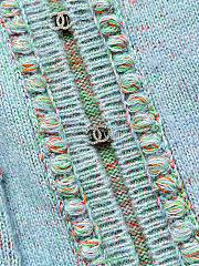 Colestore Chanel Knit Jacket Pastel Blue with Braided Trim & Front Pockets - 3