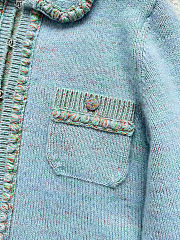 Colestore Chanel Knit Jacket Pastel Blue with Braided Trim & Front Pockets - 2