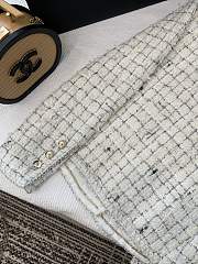 Colestore Chanel Tweed Jacket White & Grey Check with Gold CC Buttons - 4