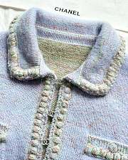 	 Colestore Chanel Knit Jacket Pastel Purple with Braided Trim & Front Pockets - 2