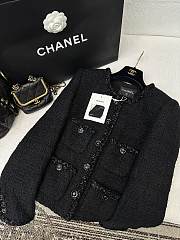 Colestore Chanel Black Tweed Jacket with CC Buttons - 1