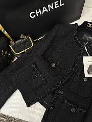 Colestore Chanel Black Tweed Jacket with CC Buttons - 3