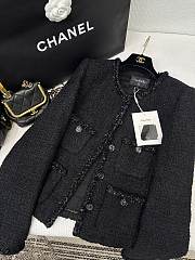 Colestore Chanel Black Tweed Jacket with CC Buttons - 2