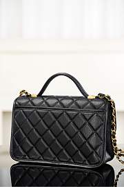 Colestore Chanel Coco Handle Flap Bag in Black Caviar with Gold Hardware & Charms 25x16.5x8.5cm - 4