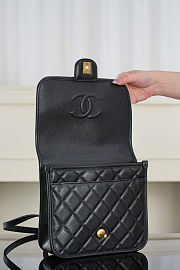 Colestore Chanel Backpack Grained Shiny Calfskin & Gold-Tone Metal Black 22x19.5x7cm - 2