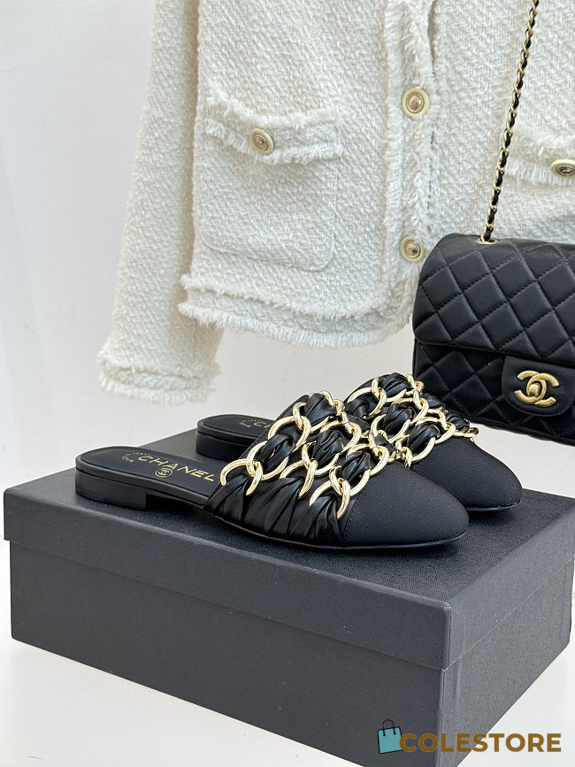 Colestore Chanel Mules  Lambskin & Grosgrain Black - 1