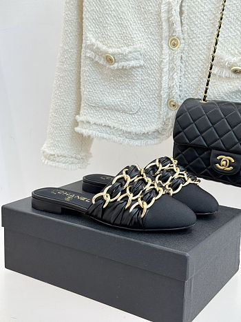 Colestore Chanel Mules  Lambskin & Grosgrain Black