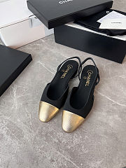 Colestore Chanel Slingbacks Calfskin & Metal Black & Gold - 1