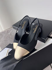 Colestore Chanel Slingbacks Calfskin & Metal Black & Gold - 6