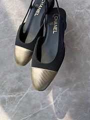 Colestore Chanel Slingbacks Calfskin & Metal Black & Gold - 2