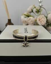 Colestore Chanel Cuff Metal, Resin & Strass Gold, Black & Crystal - 2
