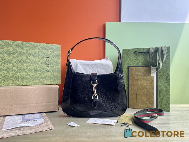 Colestore Gucci Jackie Medium Bag in Black Patent Leather 27.5x19x4cm - 1
