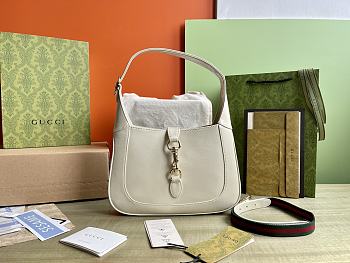 Colestore Gucci Jackie Medium Bag in Whỉte Patent Leather 27.5x19x4cm