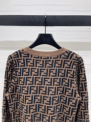Colestore Fendi FF-Jacquard Knitted Cardigan Dark Brown - 2