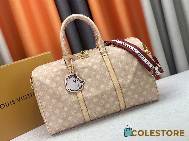Colestore Louis Vuitton Keepall Bandoulière 45 Meowgram Coated Canvas 45 x 27 x 20 cm - 1