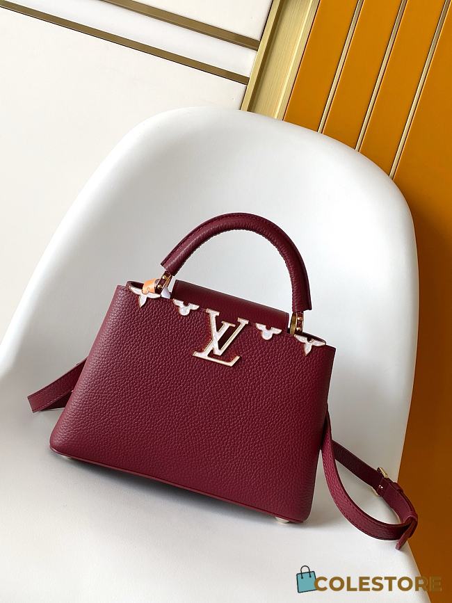Colestore Louis Vuitton Capucines BB Burgundy Taurillon Leather 27 x 17.3 x 9 cm - 1