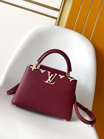 Colestore Louis Vuitton Capucines BB Burgundy Taurillon Leather 27 x 17.3 x 9 cm