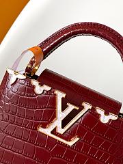 Colestore Louis Vuitton Capucines Mini Burgundy Crocodile Embossed Leather 21x13.6x8cm  - 6