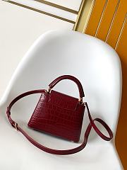 Colestore Louis Vuitton Capucines Mini Burgundy Crocodile Embossed Leather 21x13.6x8cm  - 4