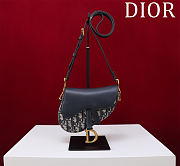 Colestore Dior Mini Soft Saddle Bag with Strap Blue Dior Oblique Jacquard and Smooth Calfskin 20 x 14 x 6 cm - 1