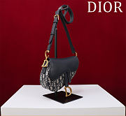 Colestore Dior Mini Soft Saddle Bag with Strap Blue Dior Oblique Jacquard and Smooth Calfskin 20 x 14 x 6 cm - 6