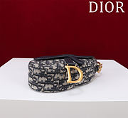 Colestore Dior Mini Soft Saddle Bag with Strap Blue Dior Oblique Jacquard and Smooth Calfskin 20 x 14 x 6 cm - 5