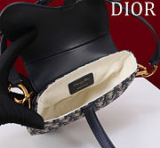 Colestore Dior Mini Soft Saddle Bag with Strap Blue Dior Oblique Jacquard and Smooth Calfskin 20 x 14 x 6 cm - 3