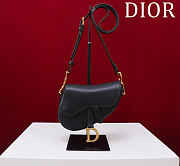 Colestore Dior Mini Soft Saddle Bag with Strap Black Smooth Calfskin  20 x 14 x 6 cm - 1