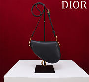 Colestore Dior Mini Soft Saddle Bag with Strap Black Smooth Calfskin  20 x 14 x 6 cm - 4