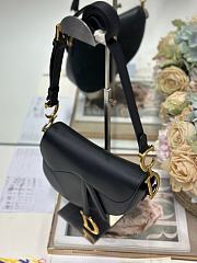 Colestore Dior Medium Soft Saddle Bag with Strap Black Vintage Smooth Calfskin 24 x 20 x 7 cm - 5