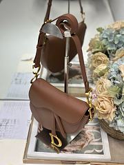 Colestore Dior Medium Soft Saddle Bag with Strap Brown Vintage Smooth Calfskin 24 x 20 x 7 cm - 3