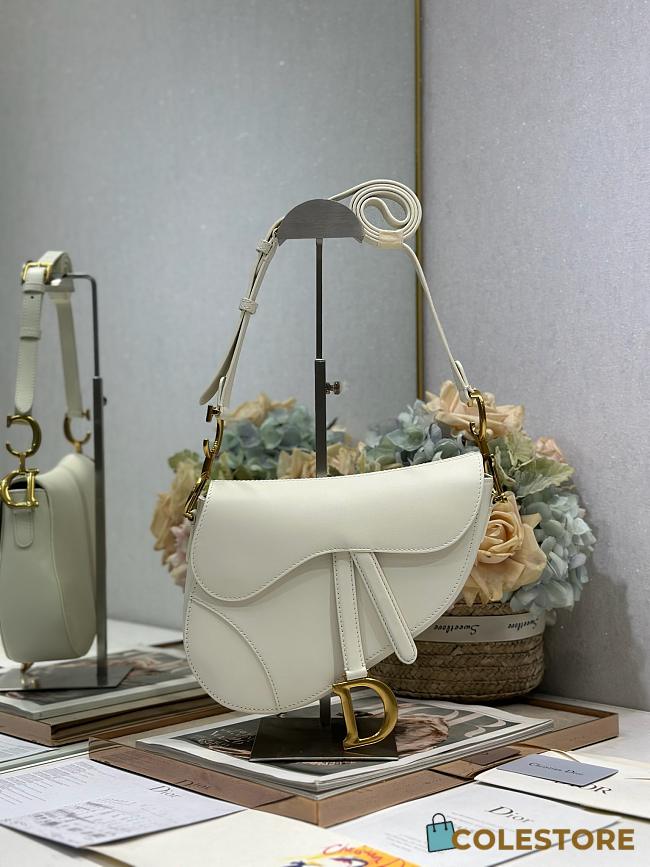 Colestore Dior Medium Soft Saddle Bag with Strap Latte Vintage Smooth Calfskin 24 x 20 x 7 cm - 1