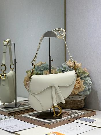 Colestore Dior Medium Soft Saddle Bag with Strap Latte Vintage Smooth Calfskin 24 x 20 x 7 cm