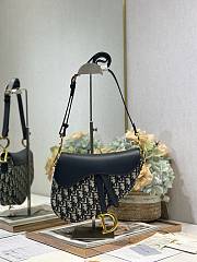 Colestore Dior Medium Soft Saddle Bag with Strap Blue Dior Oblique Jacquard and Smooth Calfskin 24 x 20 x 7 cm - 1