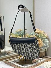 Colestore Dior Medium Soft Saddle Bag with Strap Blue Dior Oblique Jacquard and Smooth Calfskin 24 x 20 x 7 cm - 6